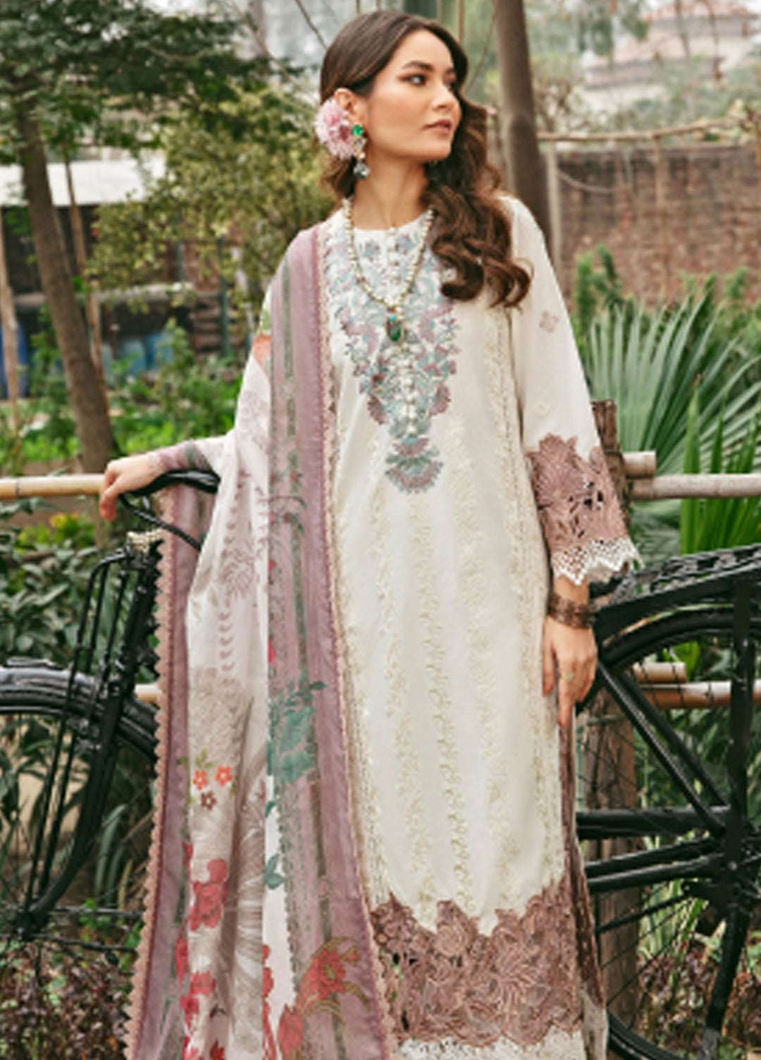 Florent Embroidered Lawn Suit Unstitched 3 Piece FL24LL FL-2A - Luxury Summer Collection