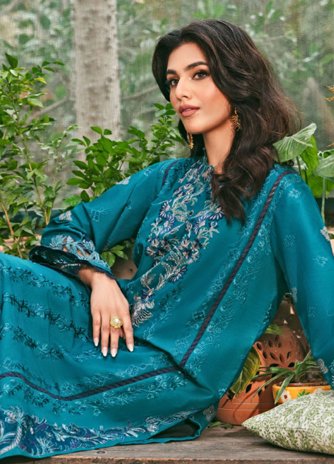 Florent Embroidered Lawn Suit Unstitched 3 Piece FL24LL FL-2B - Luxury Summer Collection