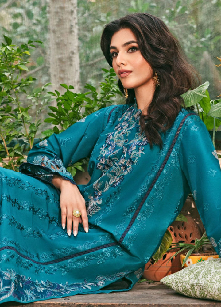 Florent Embroidered Lawn Suit Unstitched 3 Piece FL24LL FL-2B - Luxury Summer Collection