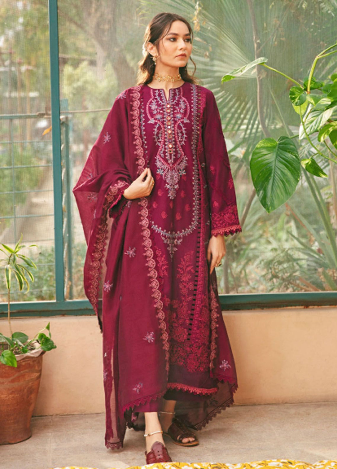 Florent Embroidered Lawn Suit Unstitched 3 Piece FL24LL FL-4B - Luxury Summer Collection