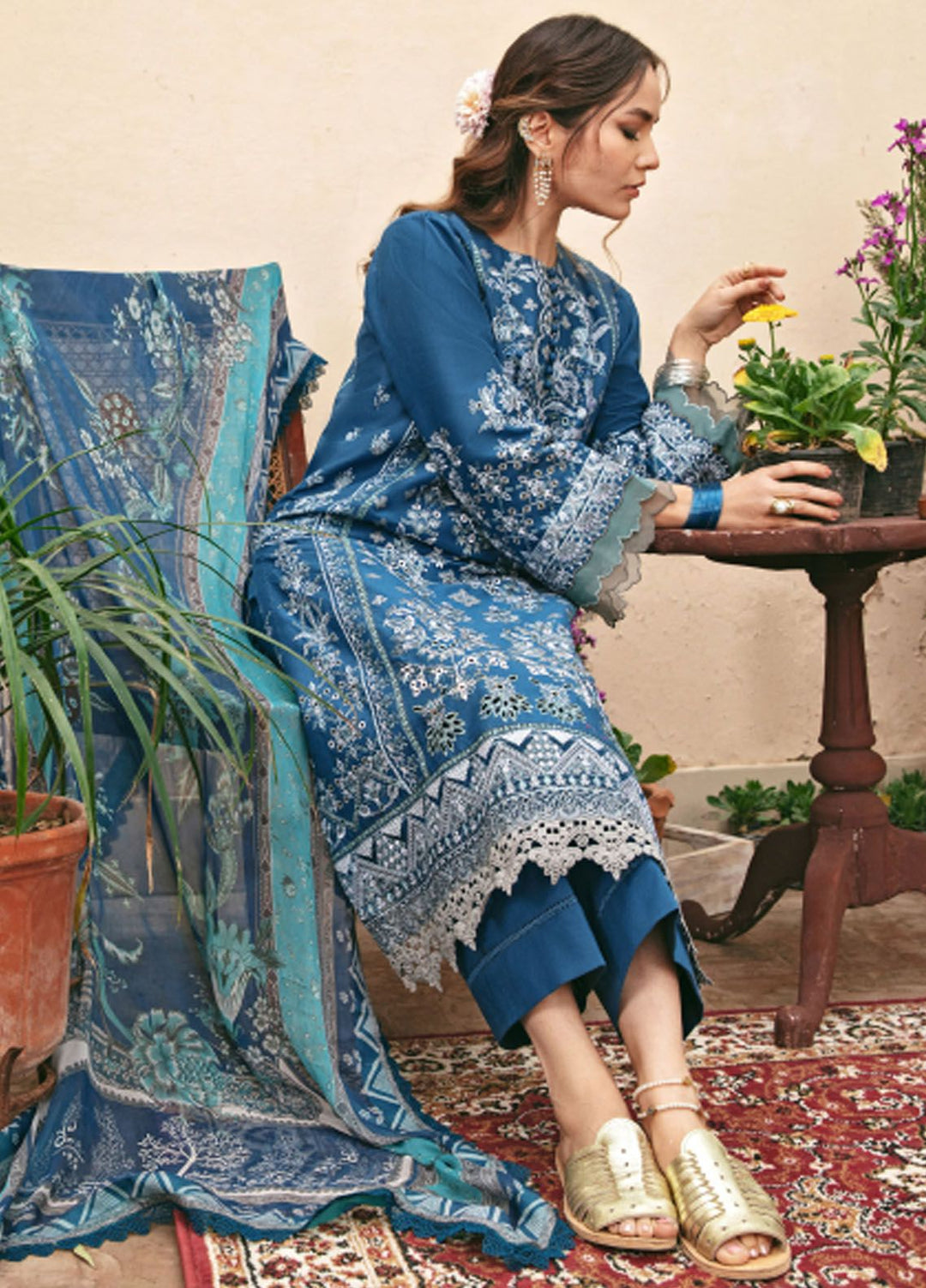 Florent Embroidered Lawn Suit Unstitched 3 Piece FL24LL FL-5A - Luxury Summer Collection