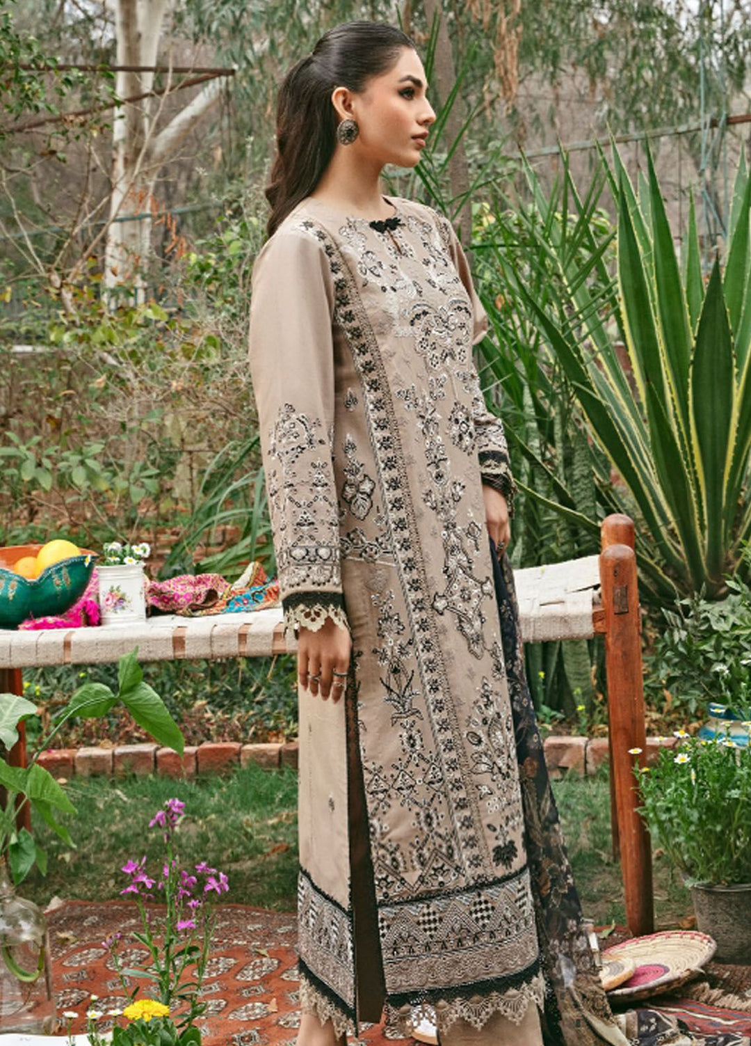 Florent Embroidered Lawn Suit Unstitched 3 Piece FL24LL FL-5B - Luxury Summer Collection