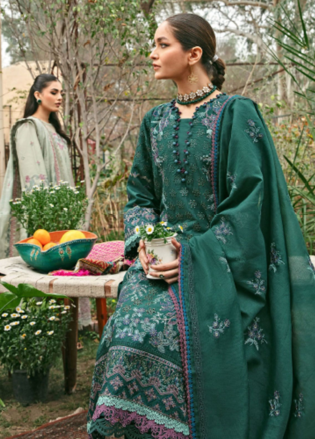 Florent Embroidered Lawn Suit Unstitched 3 Piece FL24LL FL-7A - Luxury Summer Collection