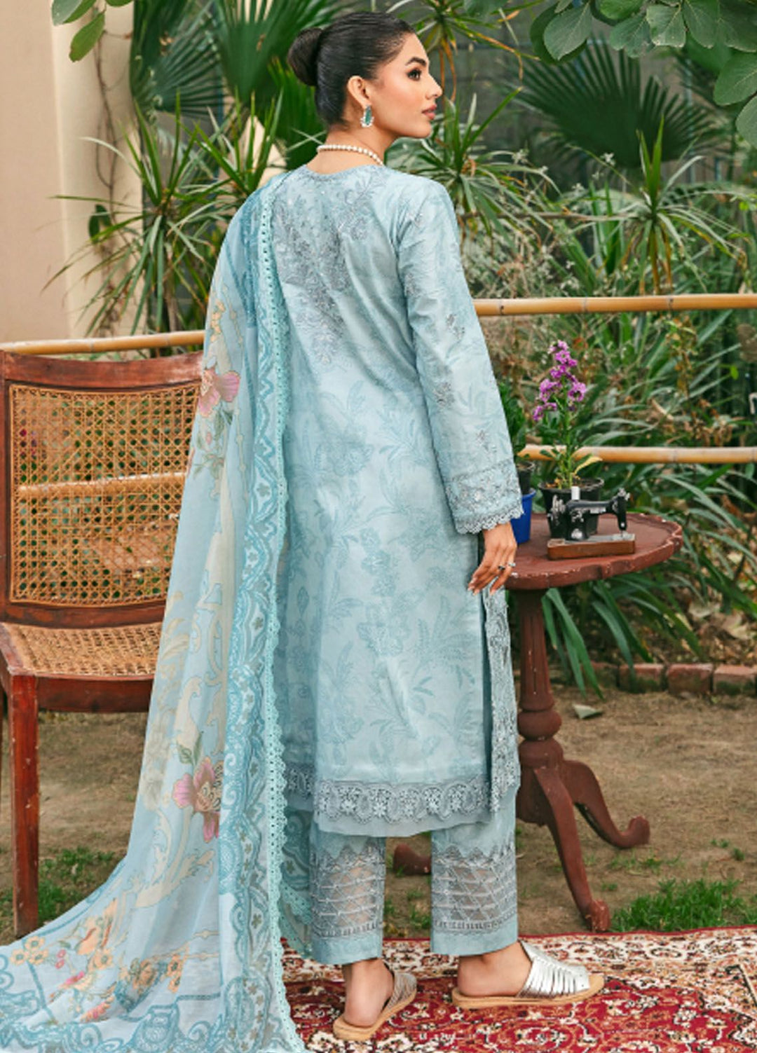 Florent Embroidered Lawn Suit Unstitched 3 Piece FL24LL FL-8B - Luxury Summer Collection