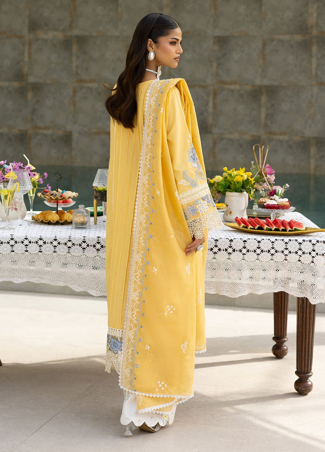 Florent Embroidered Lawn Suits Unstitched 3 Piece FL25EF FL-2 A - Summer Collection
