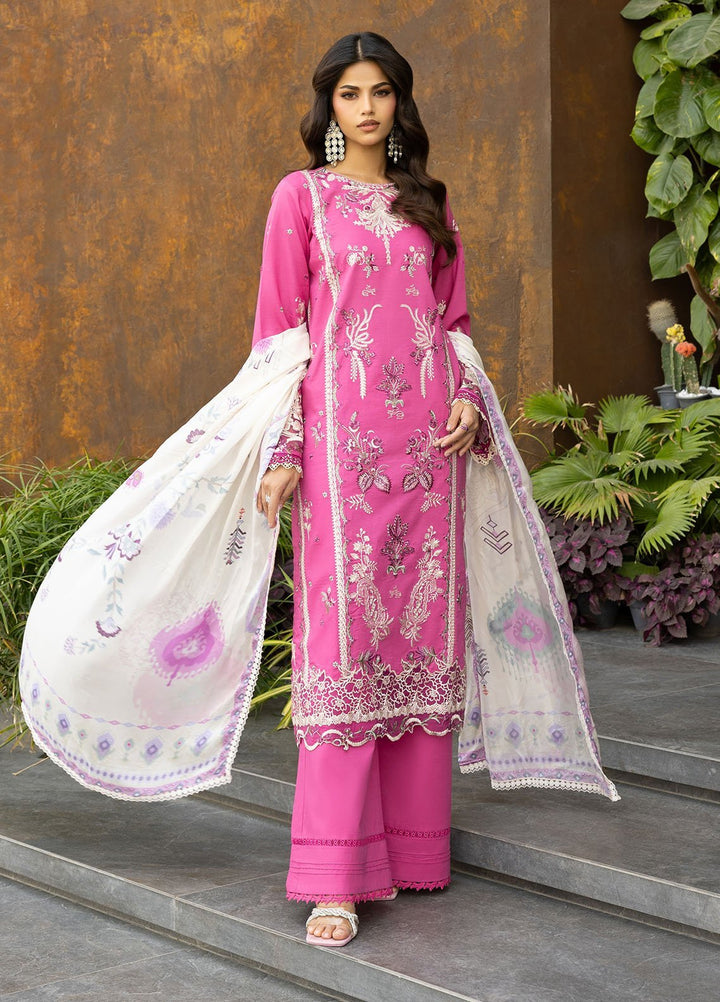 Florent Embroidered Lawn Suits Unstitched 3 Piece FL25EF FL-3 A - Summer Collection