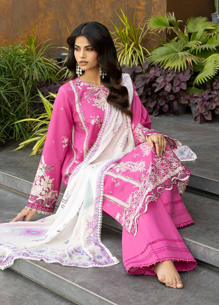 Florent Embroidered Lawn Suits Unstitched 3 Piece FL25EF FL-3 A - Summer Collection