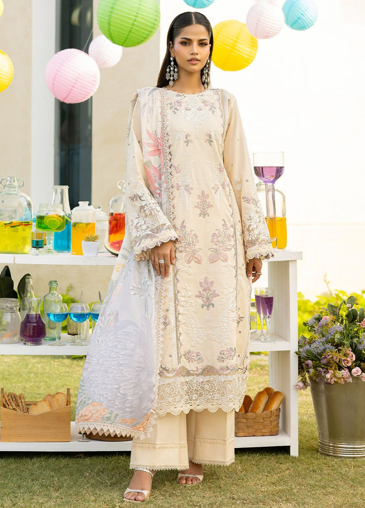 Florent Embroidered Lawn Suits Unstitched 3 Piece FL25EF FL-3 B - Summer Collection