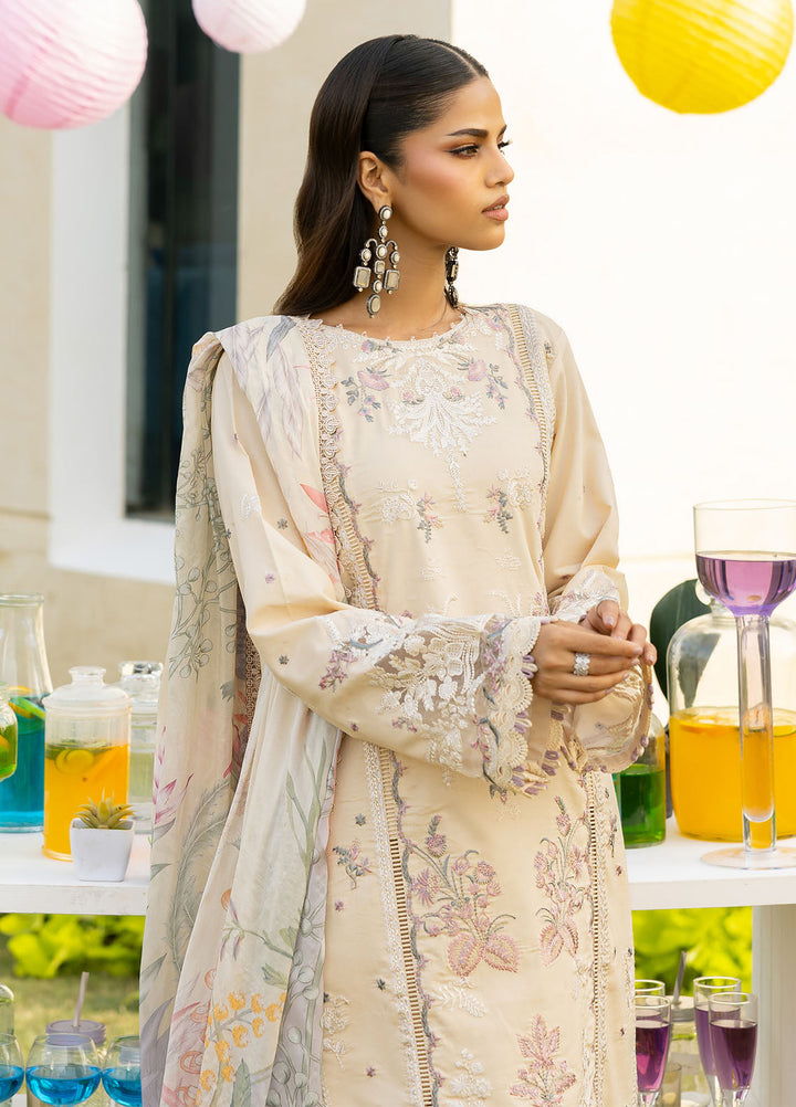 Florent Embroidered Lawn Suits Unstitched 3 Piece FL25EF FL-3 B - Summer Collection