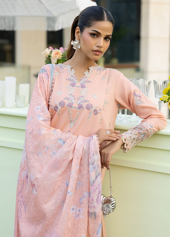 Florent Embroidered Lawn Suits Unstitched 3 Piece FL25EF FL-4 A - Summer Collection