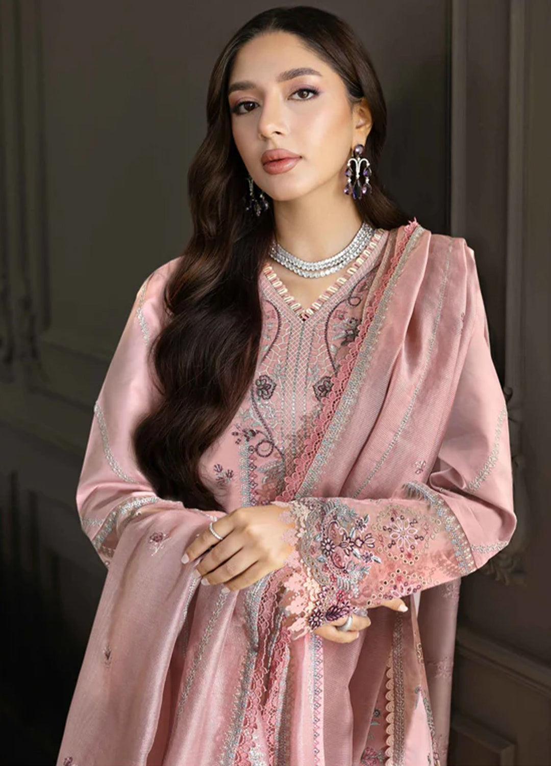 Florent Embroidered Lawn Suits Unstitched 3 Piece FL25EF FL-5 B - Summer Collection