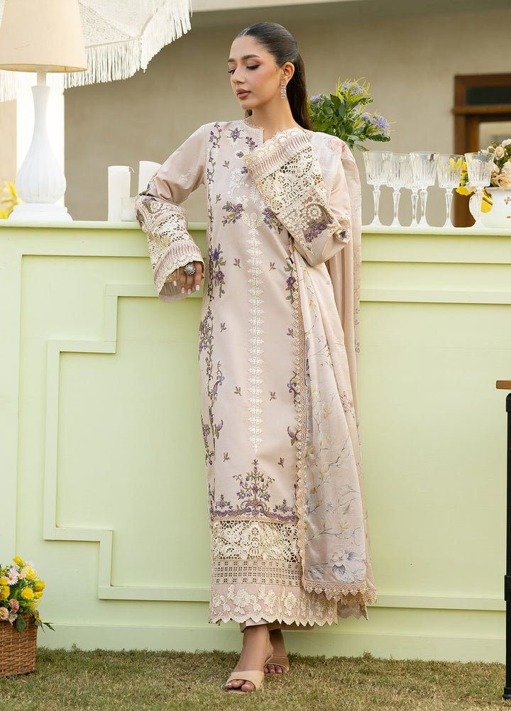 Florent Embroidered Lawn Suits Unstitched 3 Piece FL25EF FL-6 A - Summer Collection