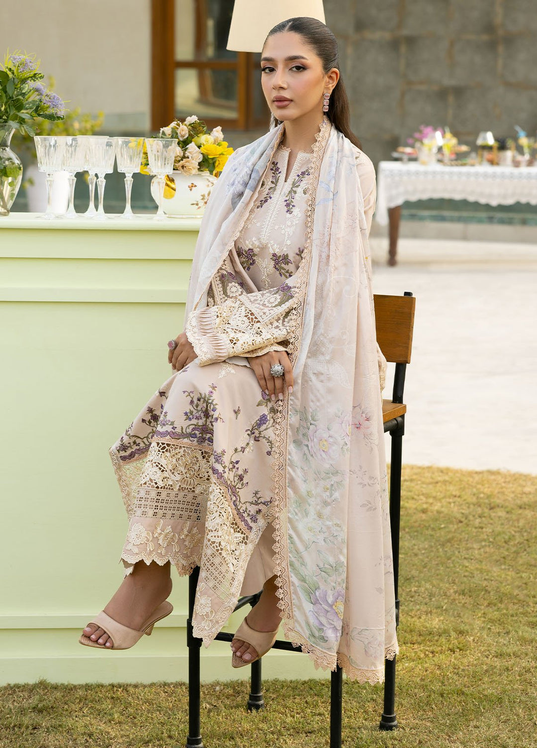 Florent Embroidered Lawn Suits Unstitched 3 Piece FL25EF FL-6 A - Summer Collection
