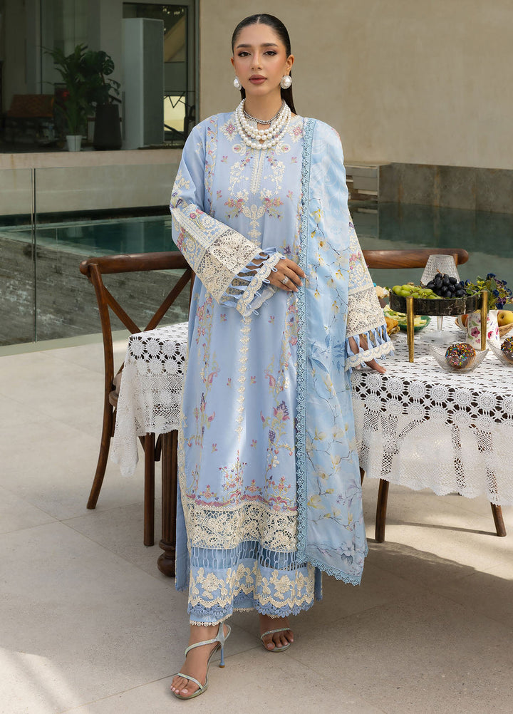 Florent Embroidered Lawn Suits Unstitched 3 Piece FL25EF FL-6 B - Summer Collection