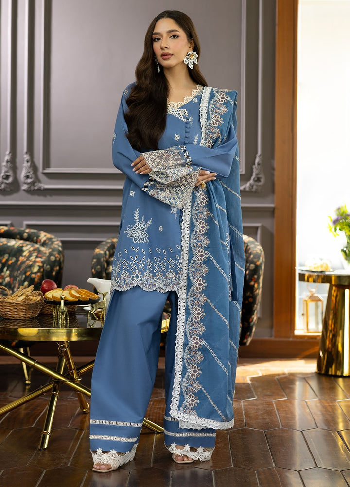 Florent Embroidered Lawn Suits Unstitched 3 Piece FL25EF FL-7 A - Summer Collection
