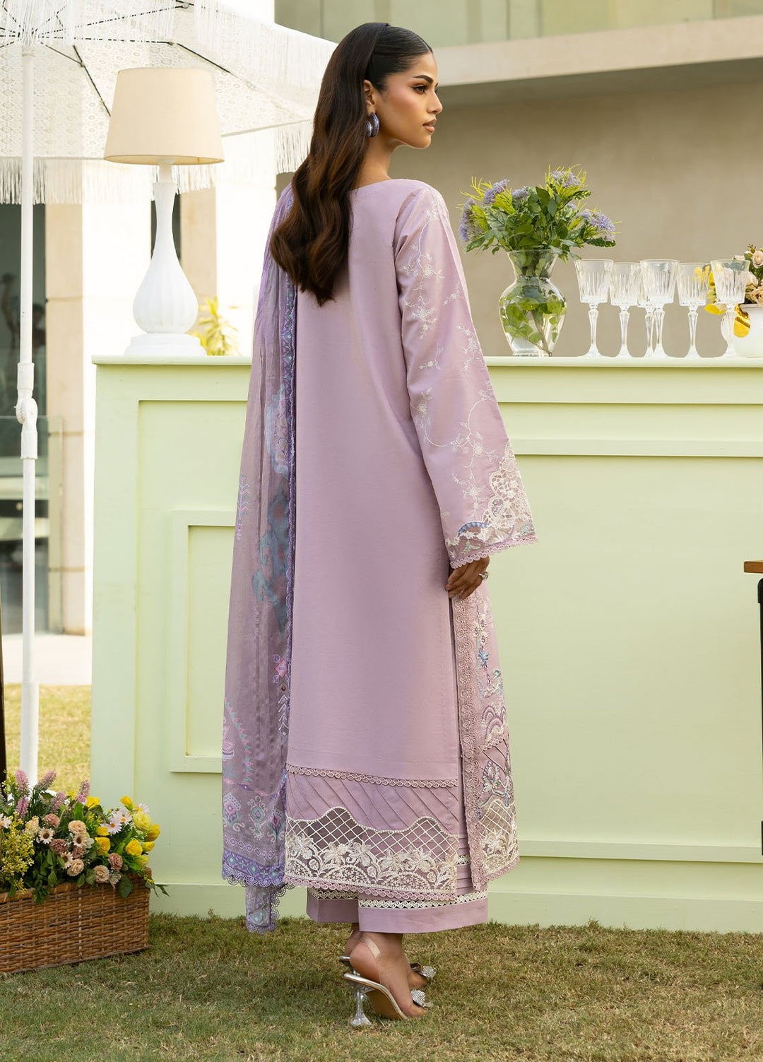 Florent Embroidered Lawn Suits Unstitched 3 Piece FL25EF FL-8 A - Summer Collection