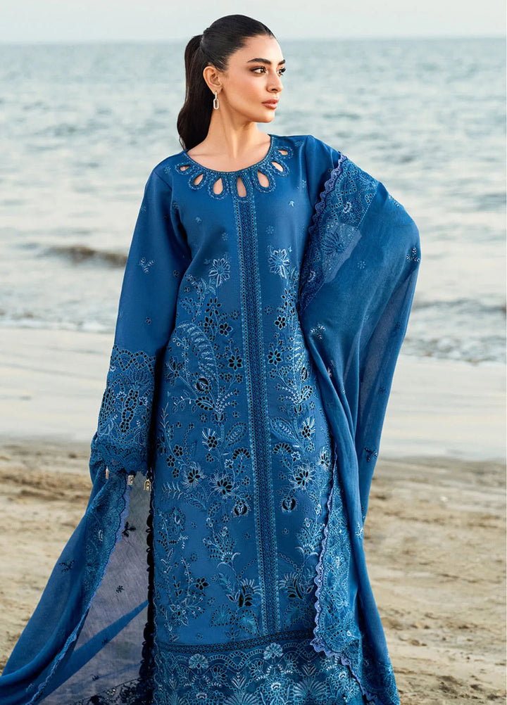 Florent Embroidered Lawn Suits Unstitched 3 Piece FL25LL FL-1A - Summer Collection