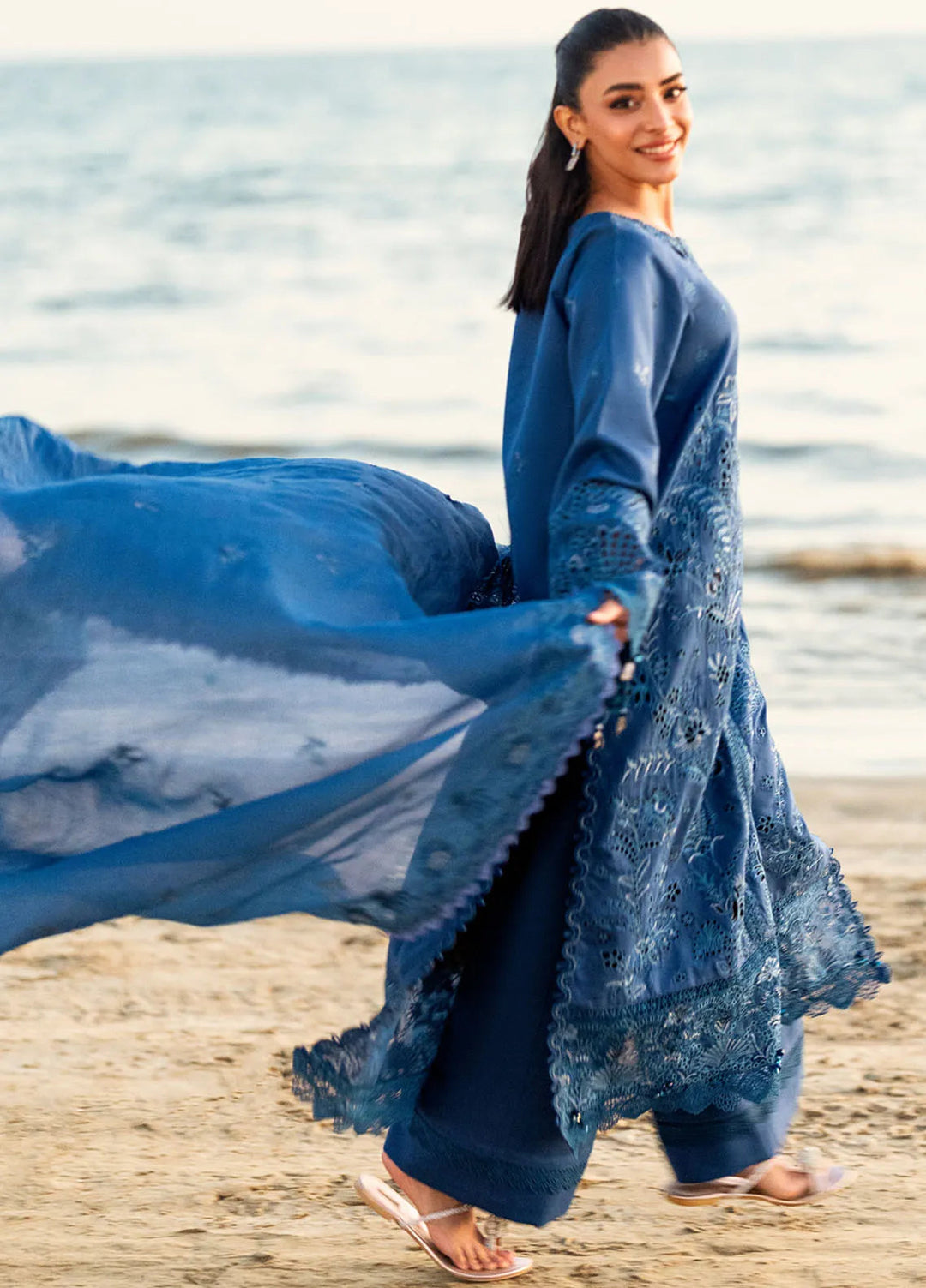 Florent Embroidered Lawn Suits Unstitched 3 Piece FL25LL FL-1A - Summer Collection