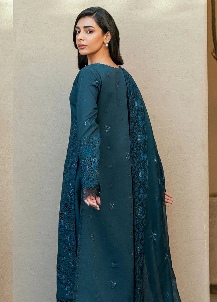 Florent Embroidered Lawn Suits Unstitched 3 Piece FL25LL FL-1B - Summer Collection