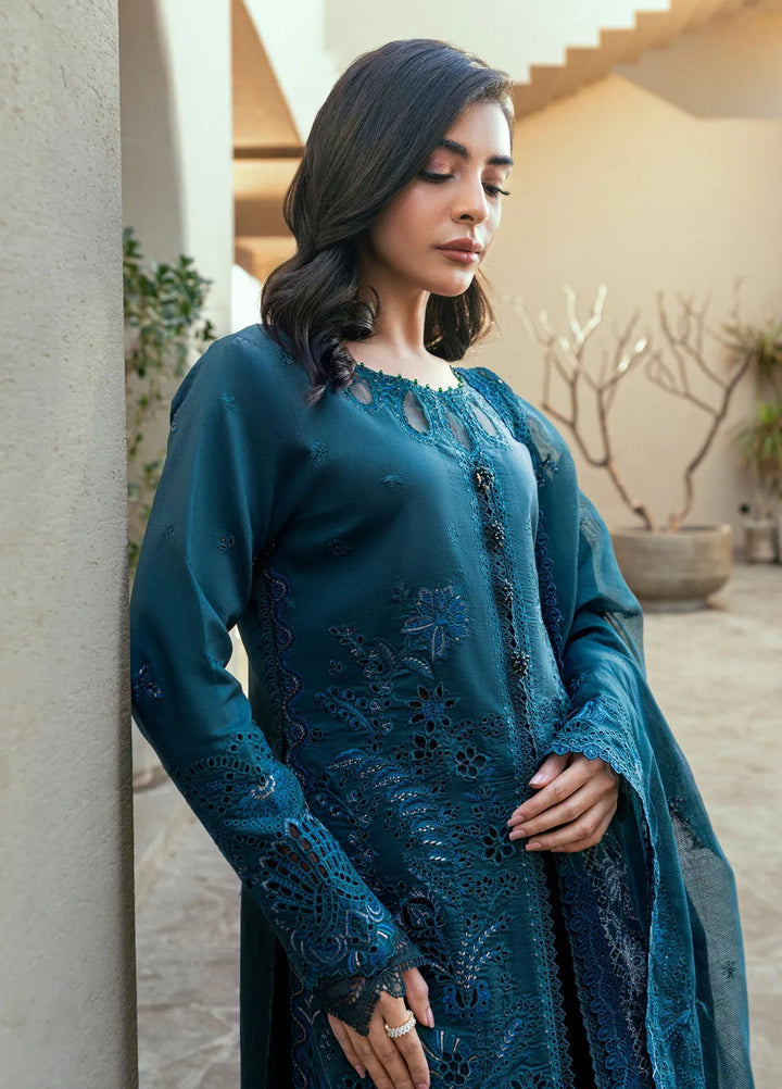 Florent Embroidered Lawn Suits Unstitched 3 Piece FL25LL FL-1B - Summer Collection