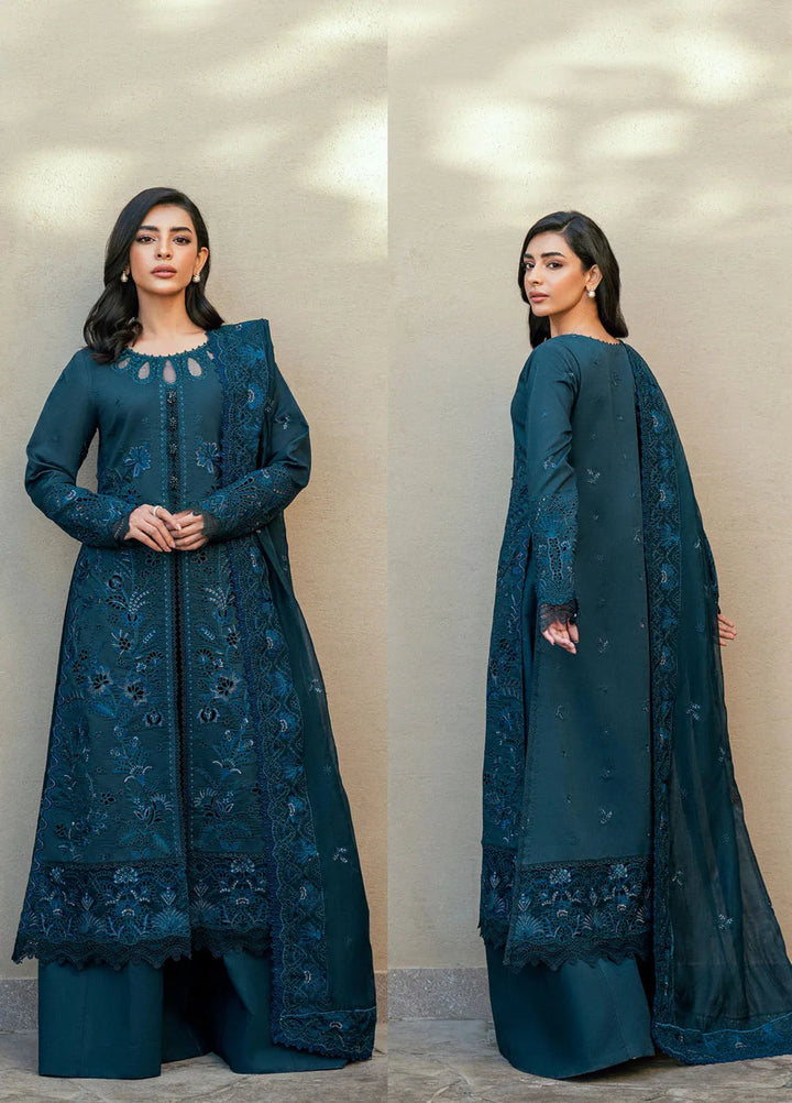 Florent Embroidered Lawn Suits Unstitched 3 Piece FL25LL FL-1B - Summer Collection