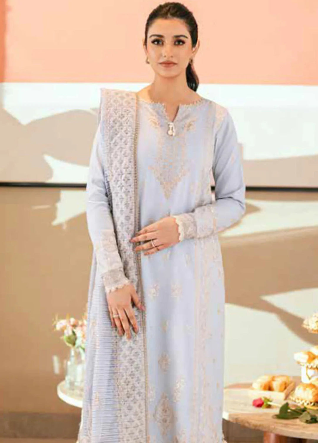 Florent Embroidered Lawn Suits Unstitched 3 Piece FL25LL FL-2B - Summer Collection