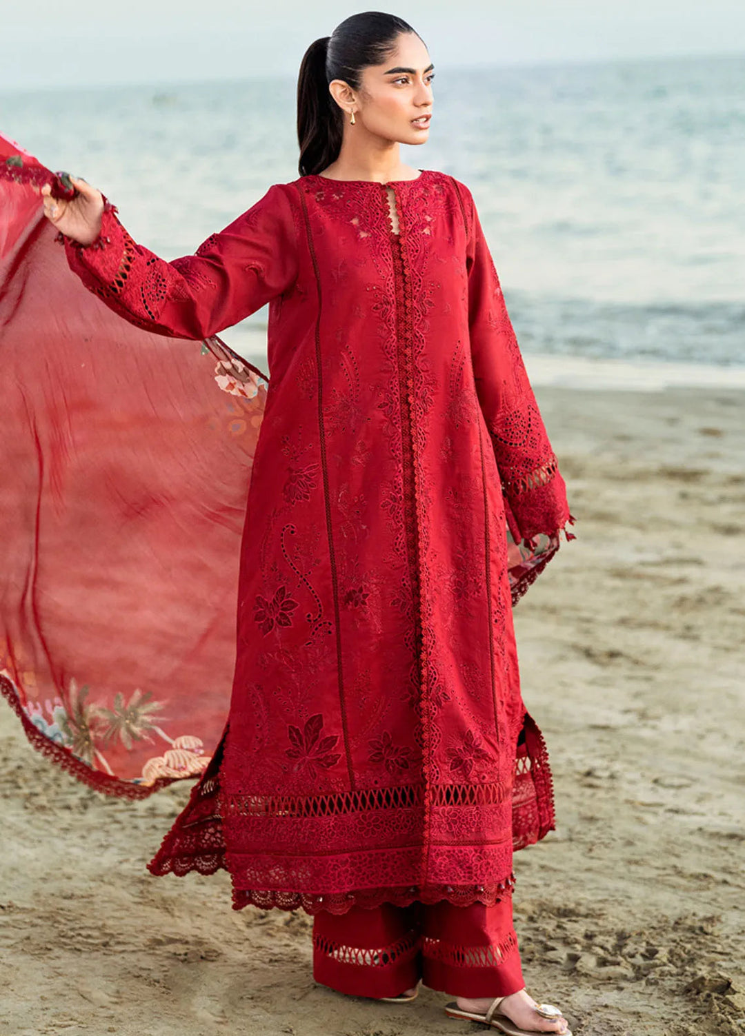 Florent Embroidered Lawn Suits Unstitched 3 Piece FL25LL FL-3A - Summer Collection