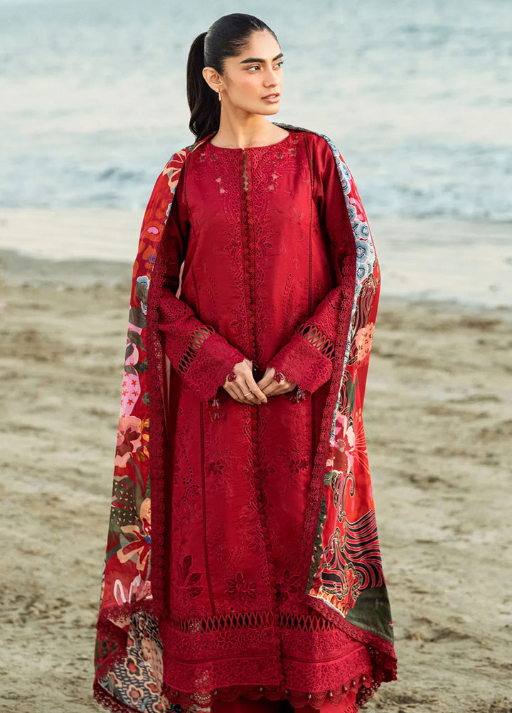 Florent Embroidered Lawn Suits Unstitched 3 Piece FL25LL FL-3A - Summer Collection