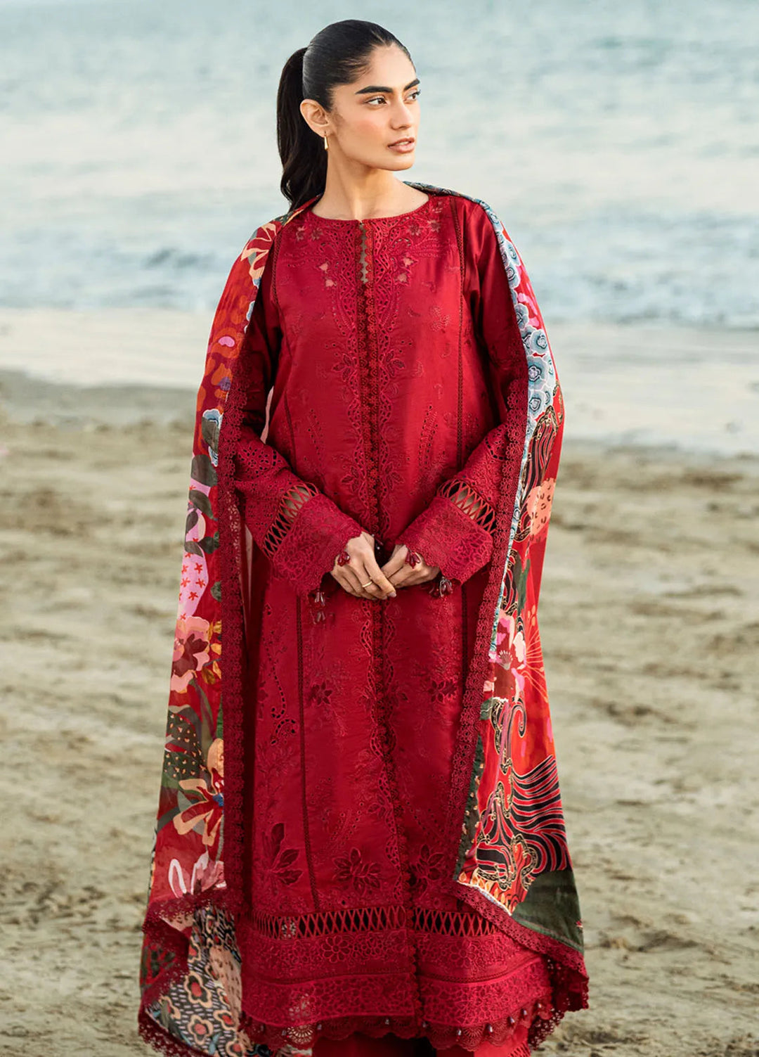 Florent Embroidered Lawn Suits Unstitched 3 Piece FL25LL FL-3A - Summer Collection