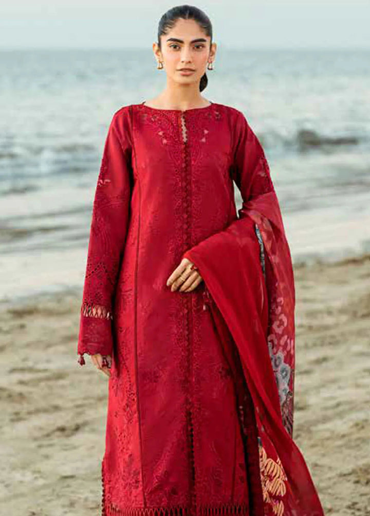 Florent Embroidered Lawn Suits Unstitched 3 Piece FL25LL FL-3A - Summer Collection