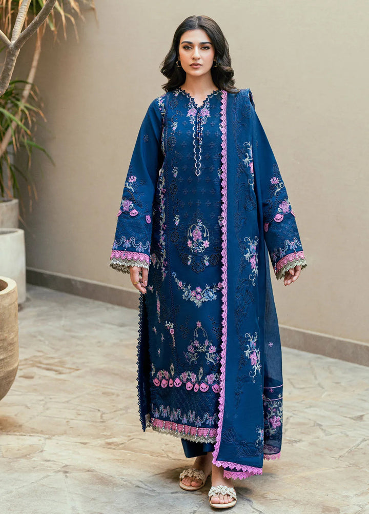 Florent Embroidered Lawn Suits Unstitched 3 Piece FL25LL FL-4A - Summer Collection