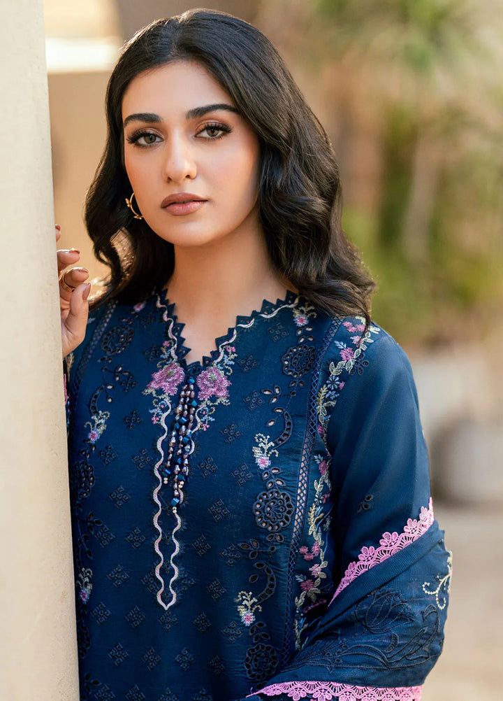 Florent Embroidered Lawn Suits Unstitched 3 Piece FL25LL FL-4A - Summer Collection