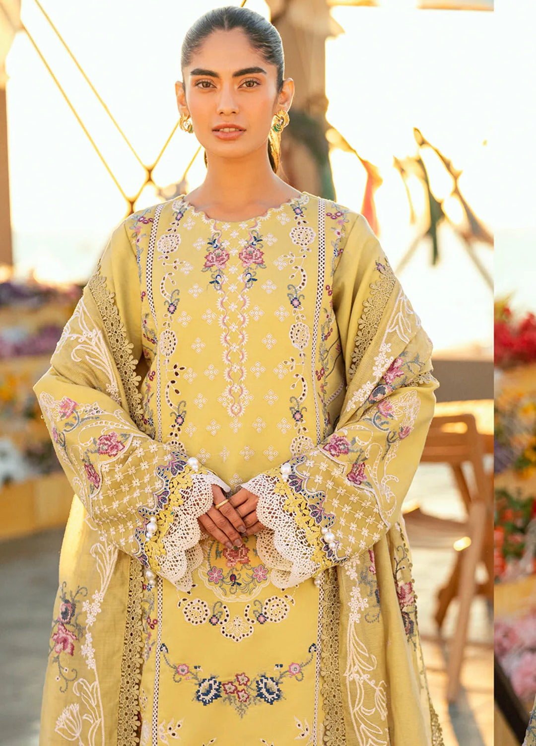 Florent Embroidered Lawn Suits Unstitched 3 Piece FL25LL FL-4B - Summer Collection