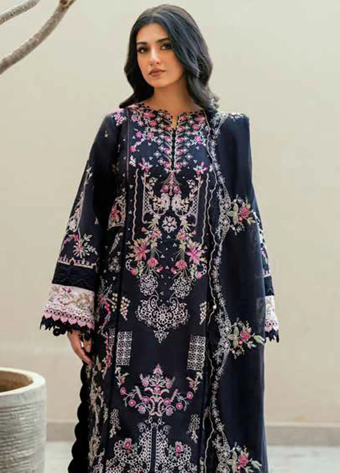Florent Embroidered Lawn Suits Unstitched 3 Piece FL25LL FL-5A - Summer Collection