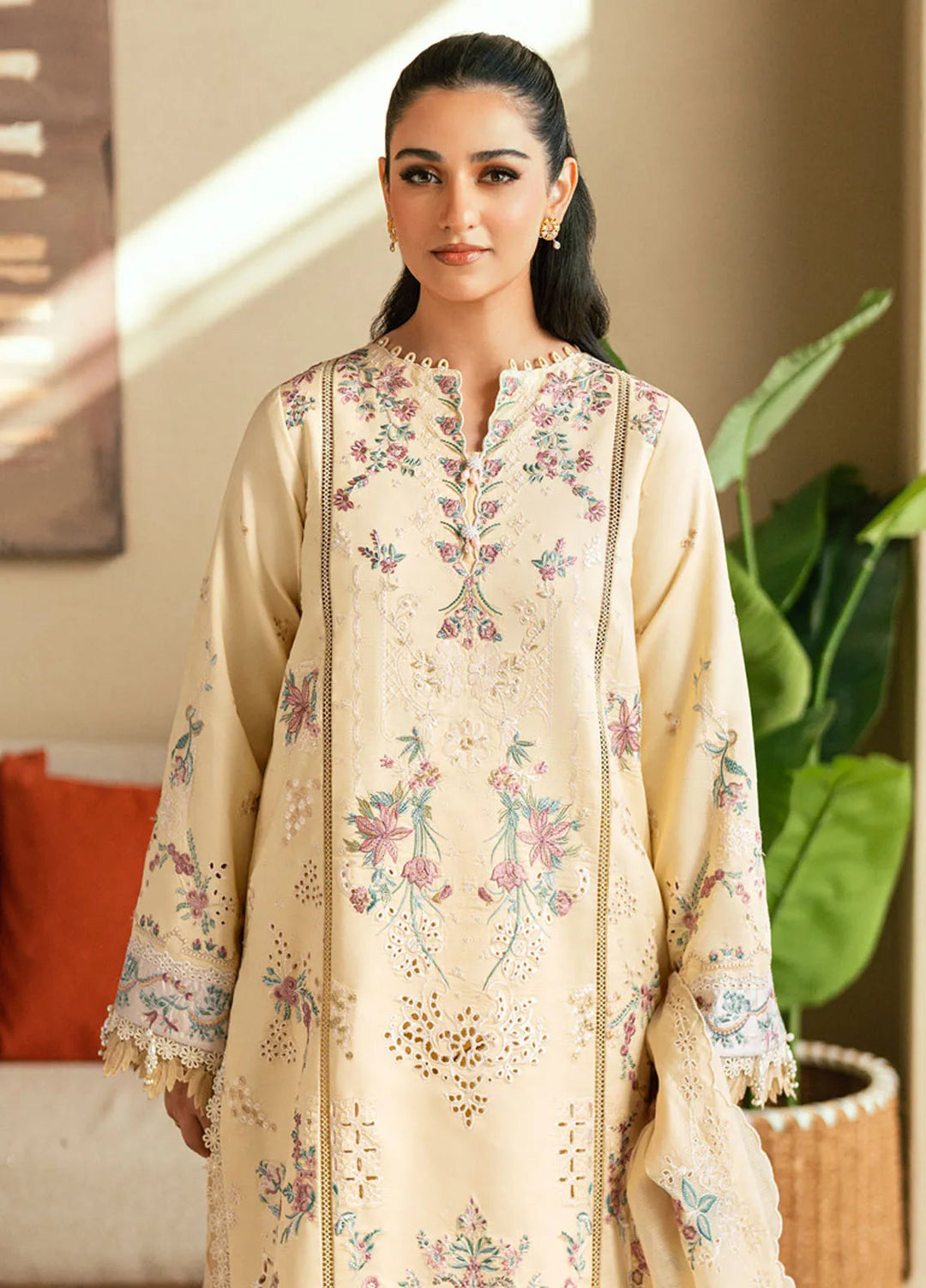Florent Embroidered Lawn Suits Unstitched 3 Piece FL25LL FL-5B - Summer Collection