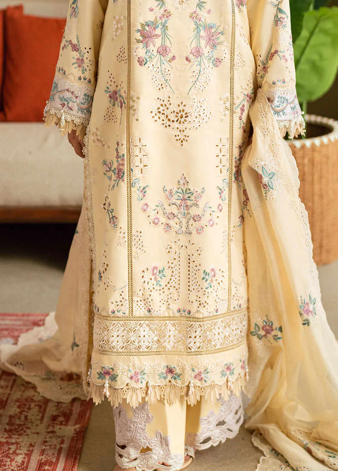 Florent Embroidered Lawn Suits Unstitched 3 Piece FL25LL FL-5B - Summer Collection