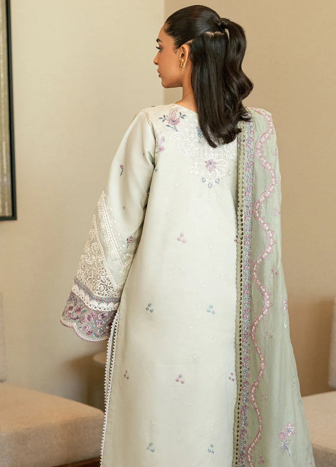 Florent Embroidered Lawn Suits Unstitched 3 Piece FL25LL FL-6B - Summer Collection