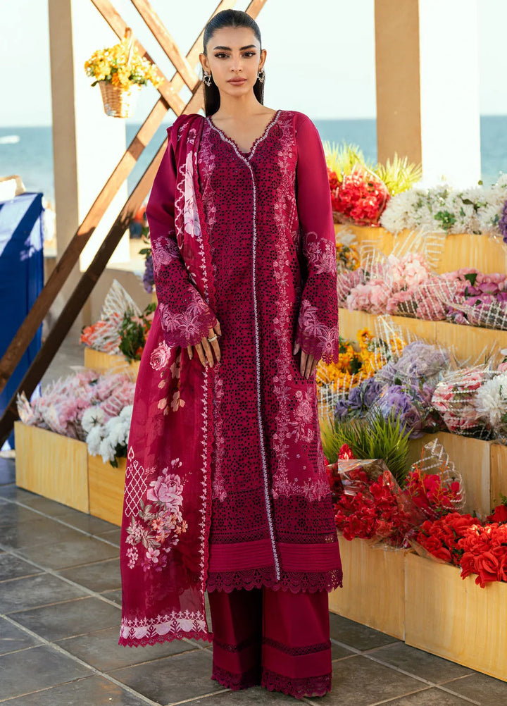 Florent Embroidered Lawn Suits Unstitched 3 Piece FL25LL FL-7 - Summer Collection