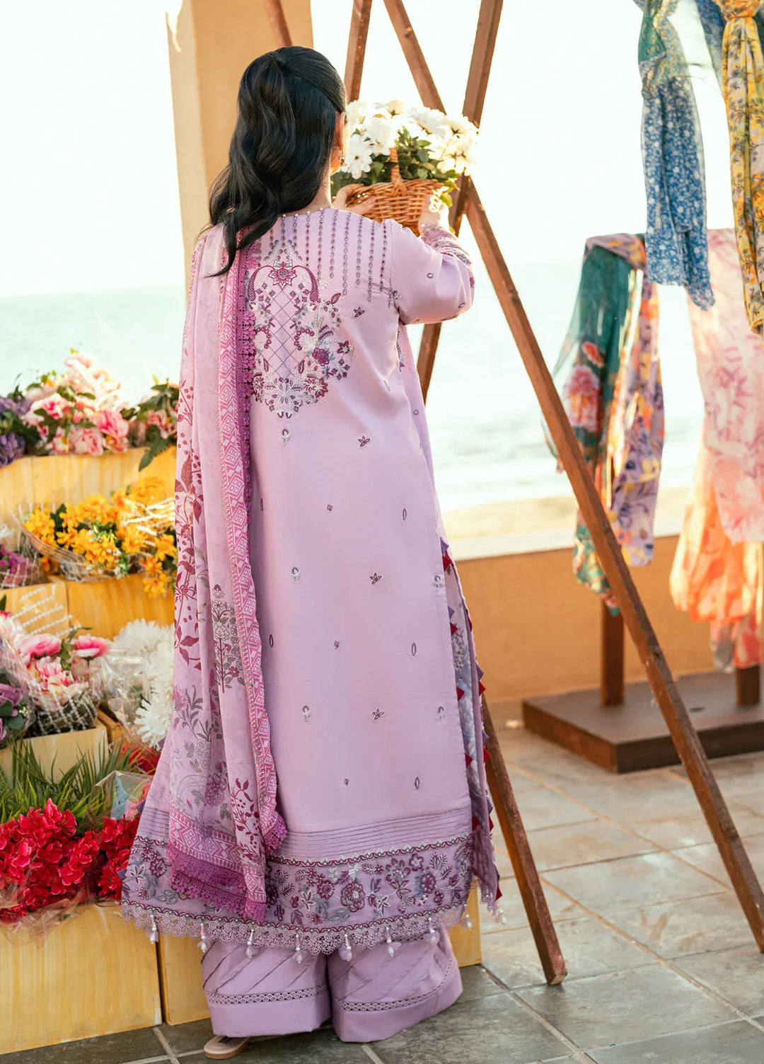 Florent Embroidered Lawn Suits Unstitched 3 Piece FL25LL FL-8A - Summer Collection
