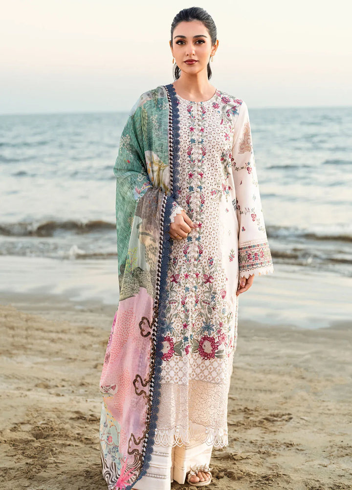Florent Embroidered Lawn Suits Unstitched 3 Piece FL25LL FL-9 - Summer Collection