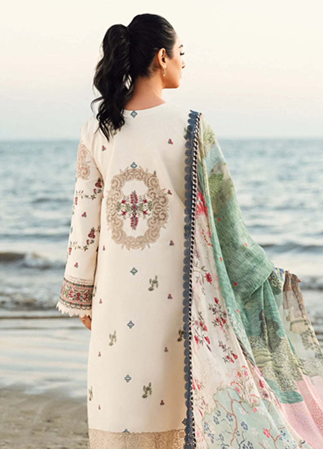 Florent Embroidered Lawn Suits Unstitched 3 Piece FL25LL FL-9 - Summer Collection