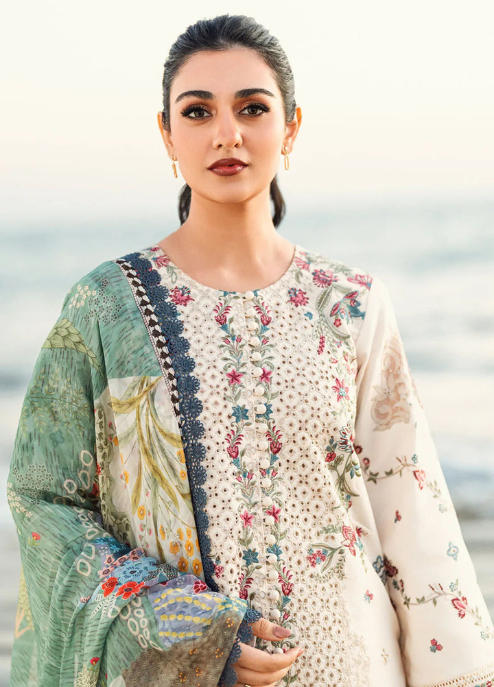 Florent Embroidered Lawn Suits Unstitched 3 Piece FL25LL FL-9 - Summer Collection