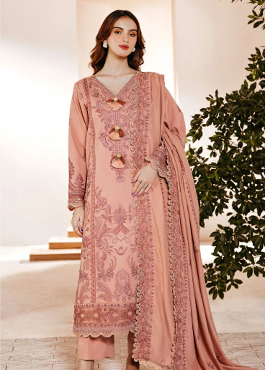 Florent Embroidered Marina Suit Unstitched 3 Piece FL24W FL-1 A - Winter Collection