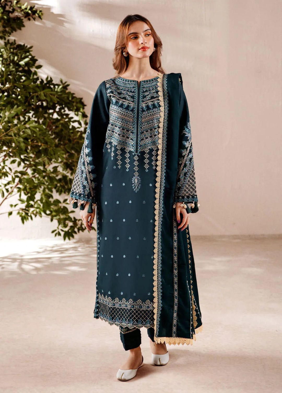 Florent Embroidered Marina Suit Unstitched 3 Piece FL24W FL-3 A - Winter Collection