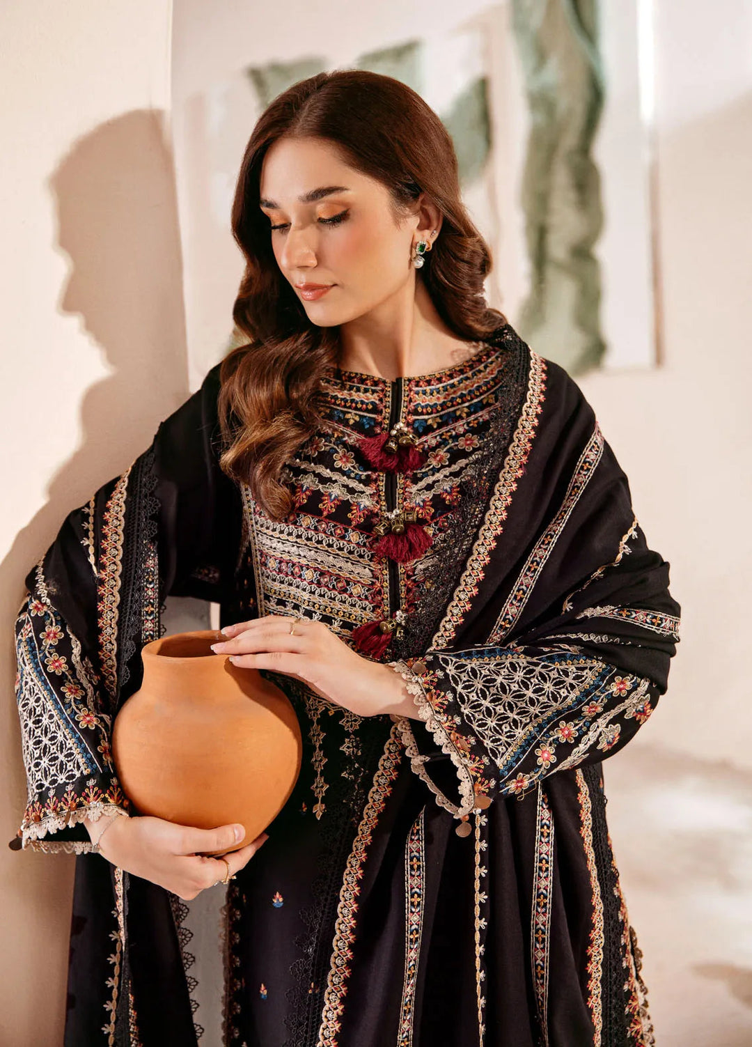 Florent Embroidered Marina Suit Unstitched 3 Piece FL24W FL-3 B - Winter Collection