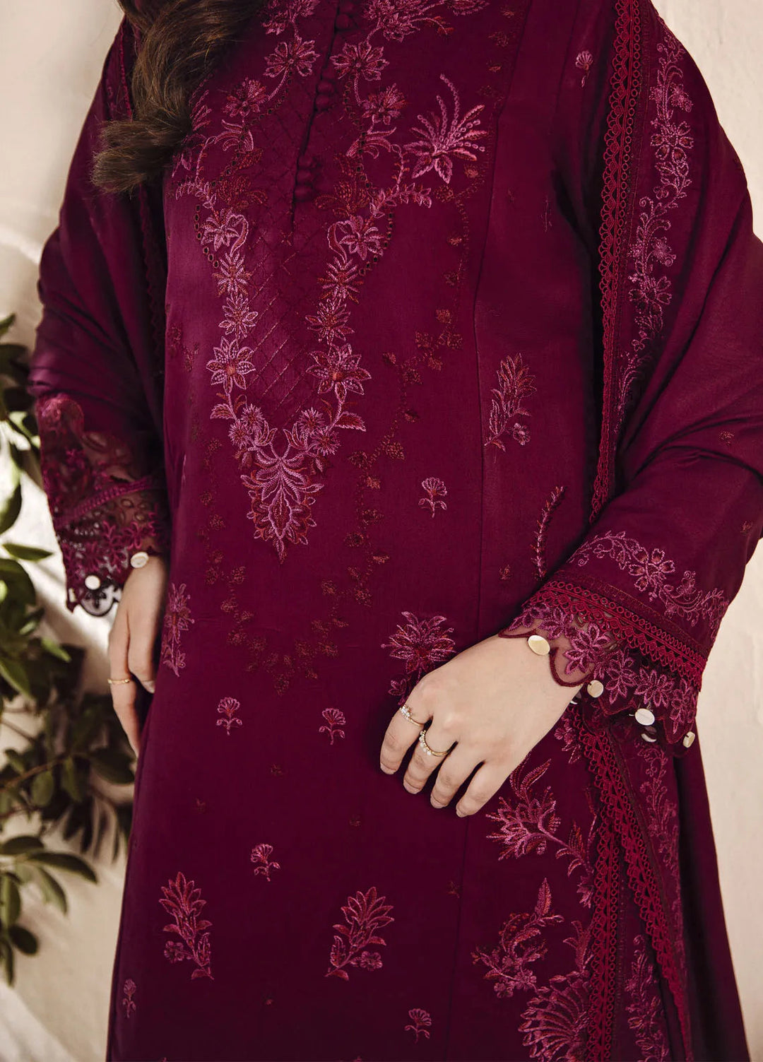 Florent Embroidered Marina Suit Unstitched 3 Piece FL24W FL-6 B - Winter Collection