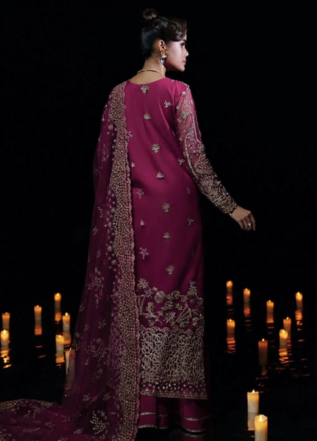 Florent Embroidered Net Suit Unstitched 3 Piece FL24R Rossette - Formal Collection