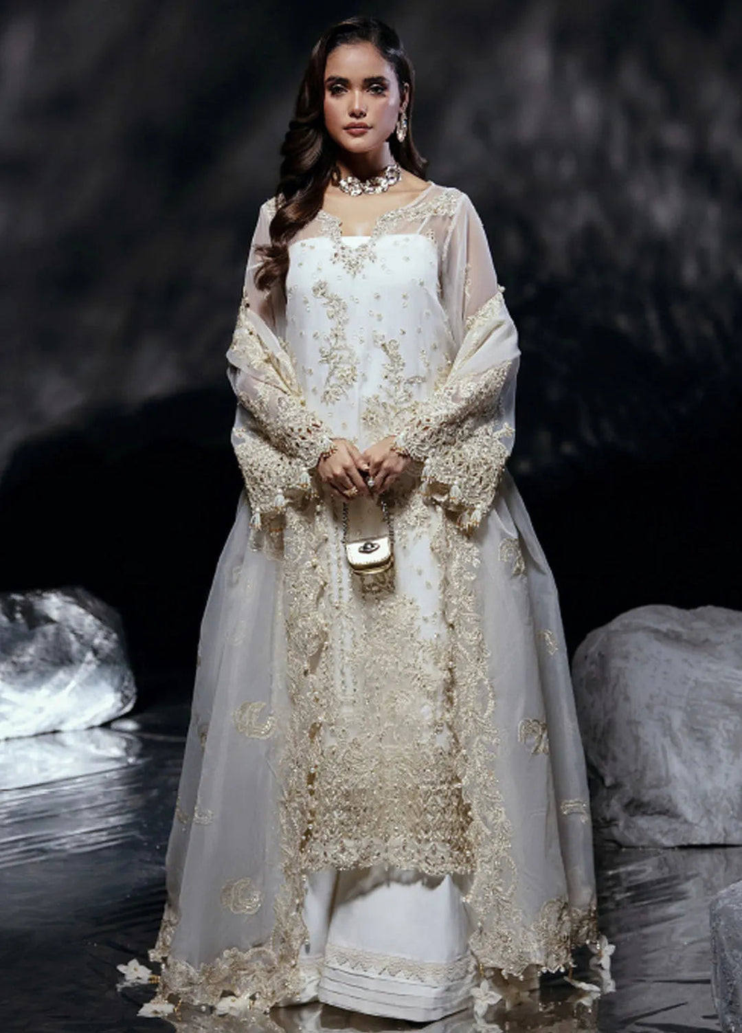 Florent Embroidered Organza Suit Unstitched 3 Piece FL24R Celestia - Formal Collection