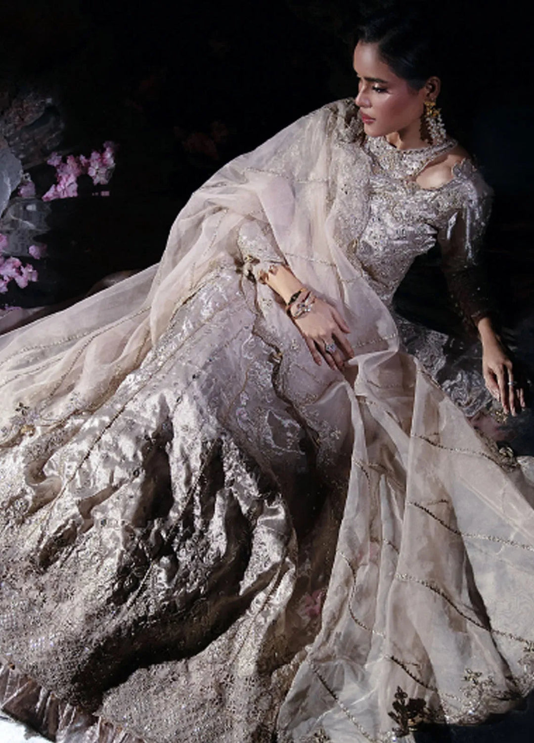 Florent Embroidered Silk Suit Unstitched 3 Piece FL24R Opaline - Formal Collection