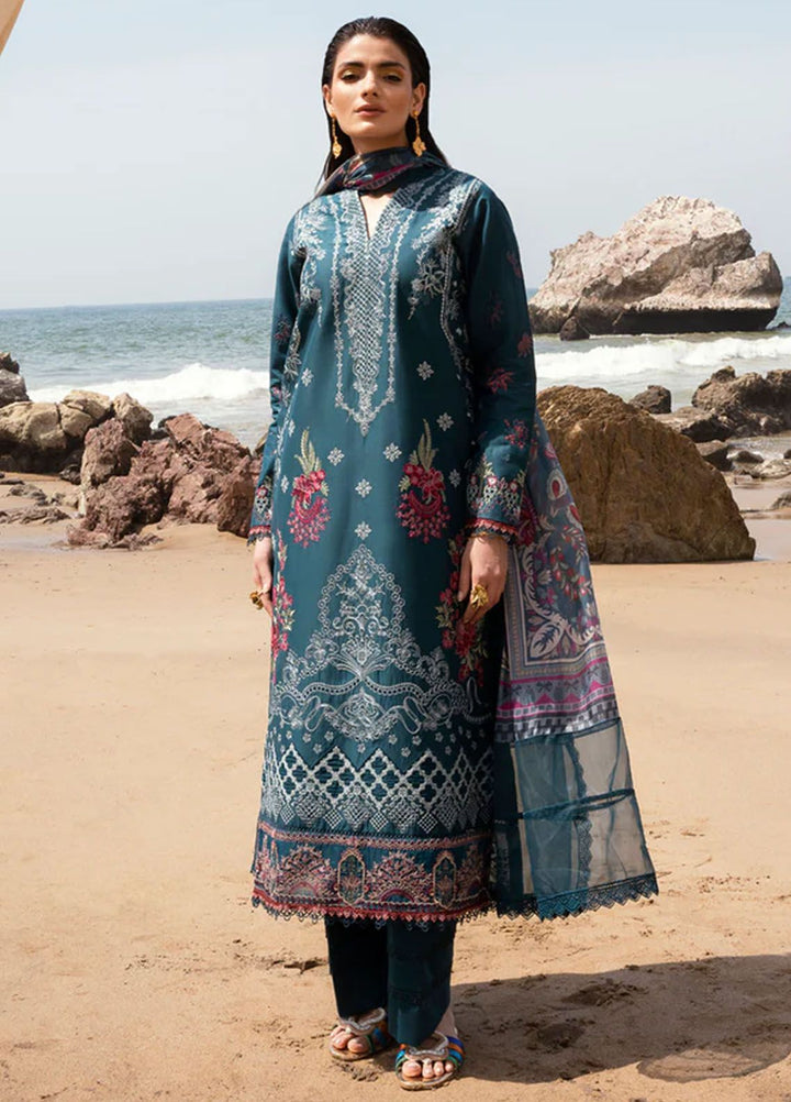 Florent Embroidered  Suits Unstitched 3 Piece FL24E FL-1B - Eid Collection